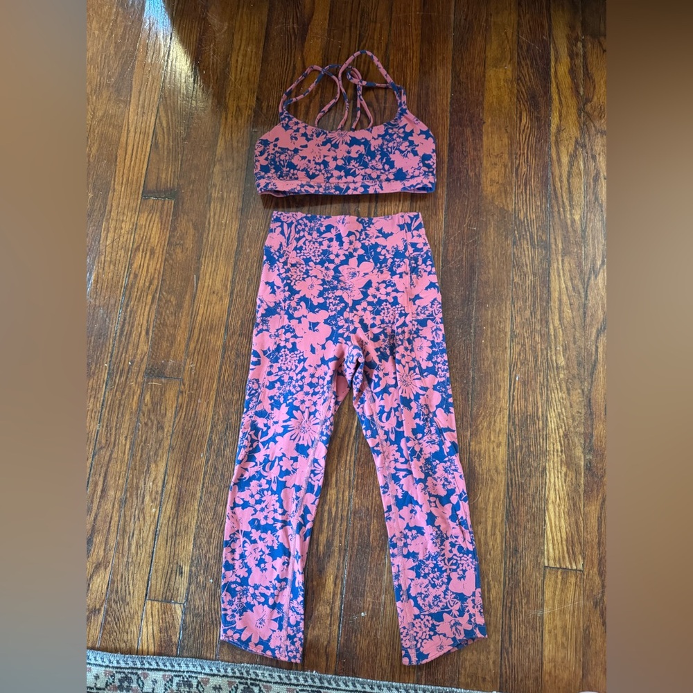 Floral Orange and Blue Lululemon Align Set